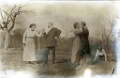 1900-1907 ca CHRISSY CROIL (m. Vlasto) PHOTOGRAPHS OF CROIL AND MITCHELL FAMILY Christian C. (née Mitchell) and Thomas Croil dancing left others unidentified Near Milwaukee or the St Lawrence River